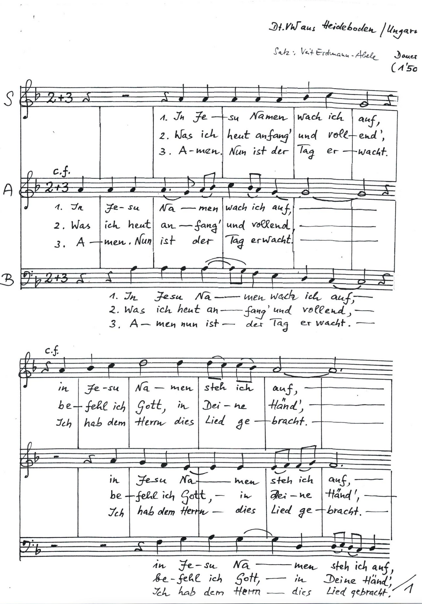 In Jesu Namen wach ich auf