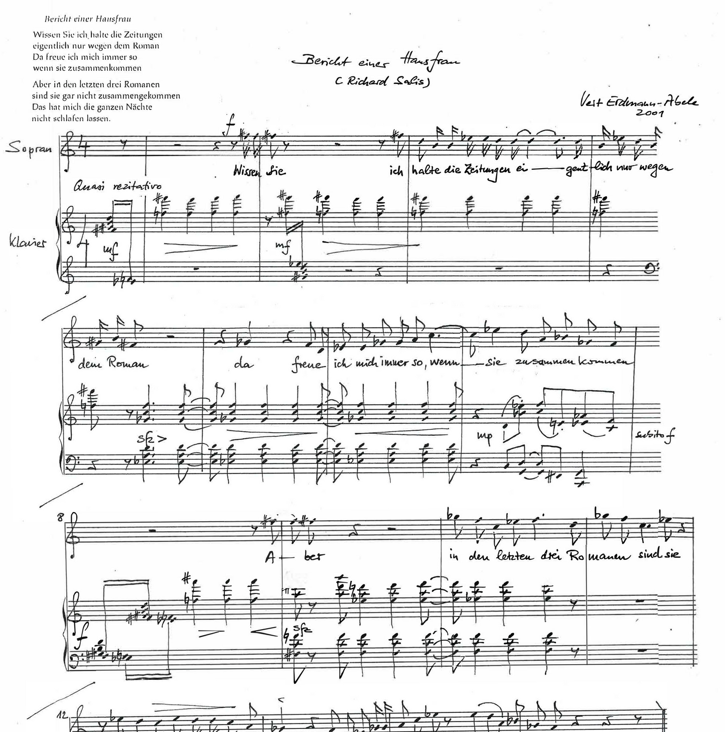 VIER LIEDER FUER EINGEWEIHTE