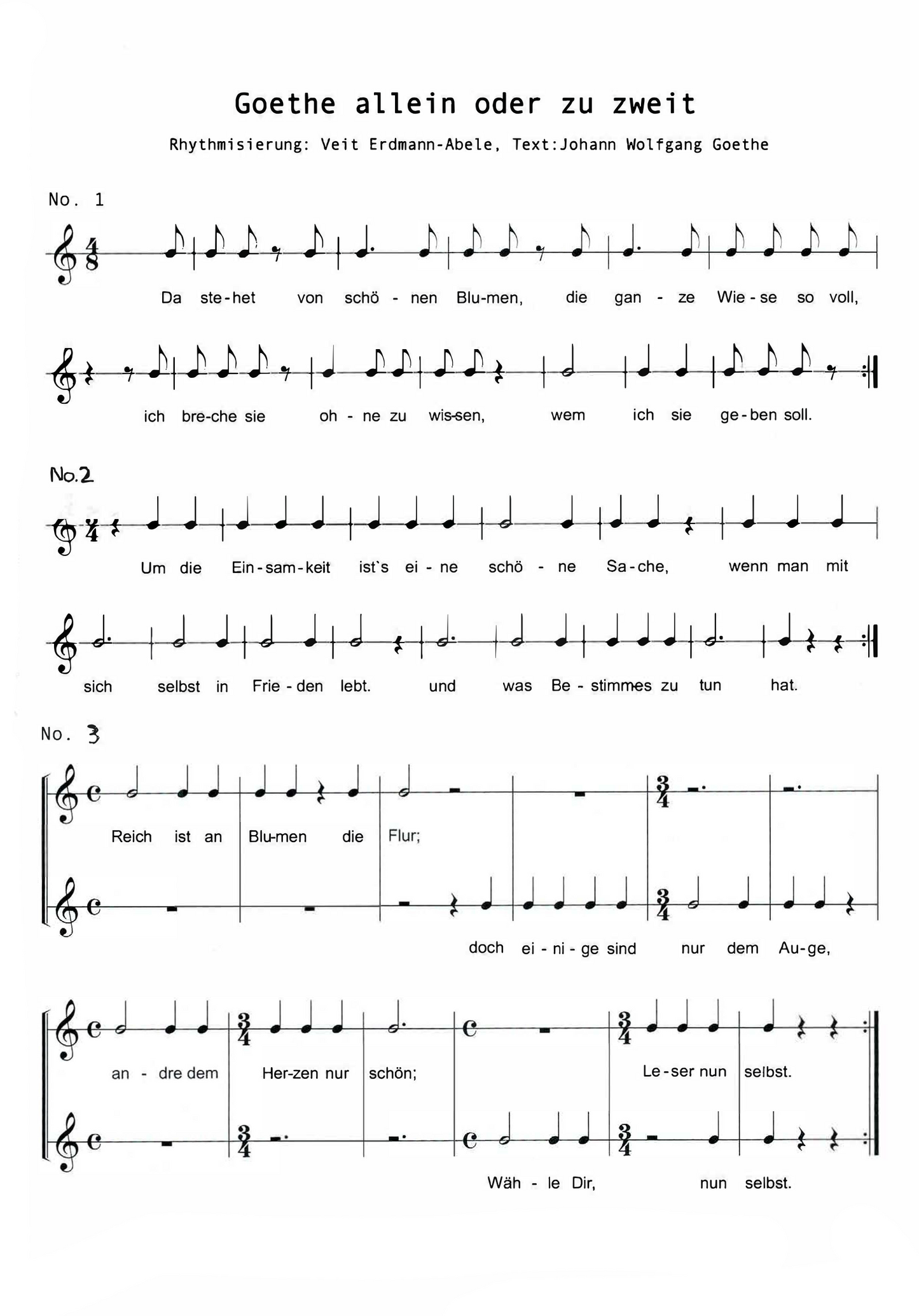 Goethe allein oder zu zweit